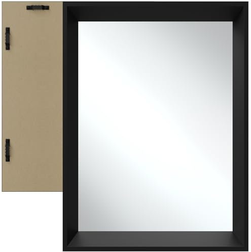 TecTake® Specchio da Parete Rettangolare, Design Minimalista, Cornice in Plastica, Riflesso senza Distorsioni, Montaggio a Parete, per Soggiorno, Camera Da Letto, Bagno - 40 x 60 cm