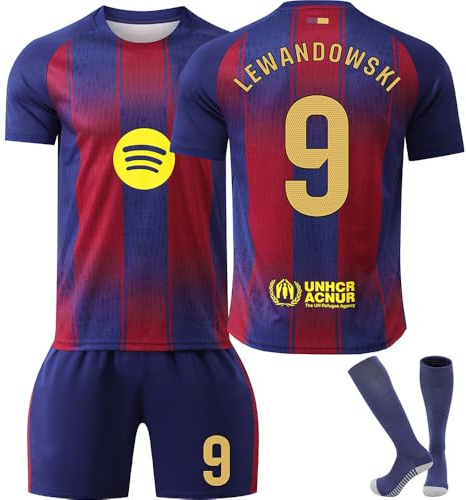 Generisch New 25/26 Barcelona Trikot Home Classic Red Blue #9 Lewandowski #19 Lamine Yamal #21 F DE Jong Trikot Kinder Kids Mens Trainning Sport Outdoor Soccer T Shirt Shorts Socks Football Jersey