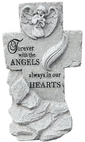 Yardwe Statue Commémorative Croix Angélique pour Jardin Et Cimetière Monument De Souvenir Élégant Et Décoration Extérieure pour Éternel
