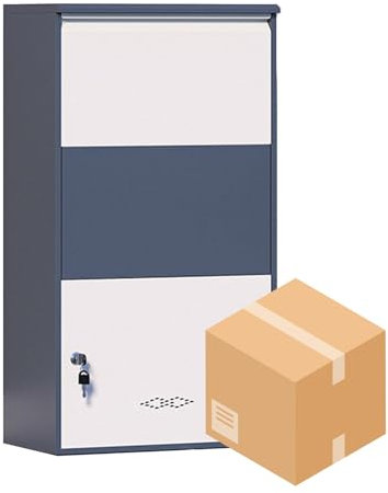 Cassetta Postale per pacchi da Esterno, 30'' x 16'' x 8'', Grande Cassetta Postale in Acciaio per pacchi, Cassetta Postale antifurto da Parete, Cassetta Postale con Serratura per Veranda, ma