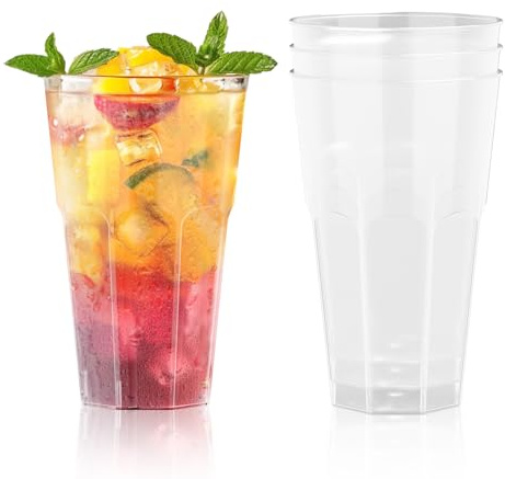 AOLUXLM 100 Stück Becher Set, Wiederverwendbare Partybecher 400ML, Trinkbecher Bruchsichere für Getränkepartys, Geburtstag, Hochzeit