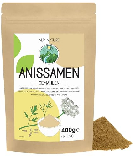Alpi Nature Aniseed Powder 400g 14.1 oz, Ground Anise Seeds, Ground Aniseed Powder