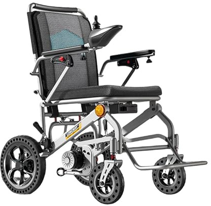 Fauteuil roulant électrique, léger et pliable, chaise motorisée 500 W tout terrain, batteries amovibles 12 Ah, autonomie de croisière de 28 km