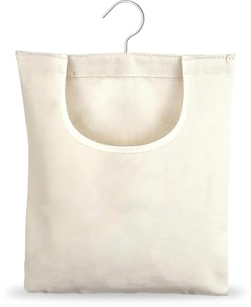 ZBKJYILF Wäscheklammerbeutel Baumwoll Canvas Klammerbeutel, 32 X 28cm WäScheklammern Beutel mit AufhäNgehaken, HäNgende Drehbare WäScheklammerkorb für Socken Unterwäsche Stoff Clothes Pegs Bag