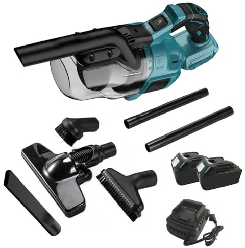 Aspirapolvere Portatile Senza Fili, Potente Motore da 800 W, Design Multifunzione 5 in 1, Filtro Lavabile, Sistema A Doppia Batteria (Blue)
