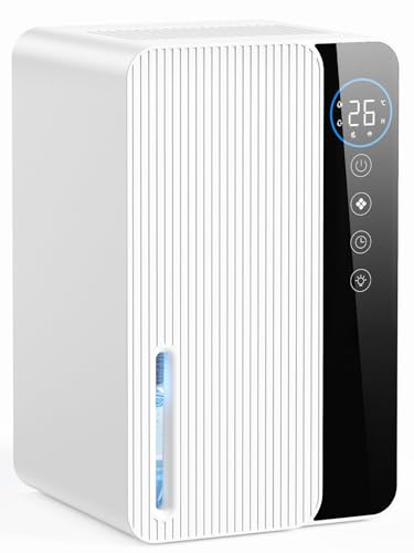 Dehumidifiers for Home, 1800ML Portable Dehumidifier 6/8/12H Timer, Auto Off & Auto Defrost RGB Lights Ultra Quiet Dehumidifier for Drying Clothes Bathroom Caravan (700ML/24H)