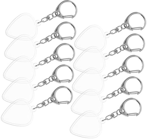 TOYANDONA Gitarrenplektrumhalter 10 Stück-Pack Acryl mit Schlüsselanhänger | Transparente Box, Leichte Ausführung, für Gitarrenplektrum und Pick, 10stücke