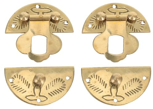 IWOWHERO 2 pièces Loquet pour Petite Boîte Bijoux Laiton Fermeture Sécurisée Vintage pour Coffrets Bois Accessoires de Quincaillerie pour Projets Artisanaux Lot