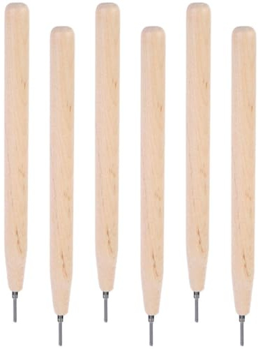 SOIMISS Ensemble de 6 Outils de Quilling en Bois Naturel Stylo à Rouler et Outil à Friser en Acier Inoxydable Kit de Fournitures pour Loisirs Créatifs et Bricolage Papier pour
