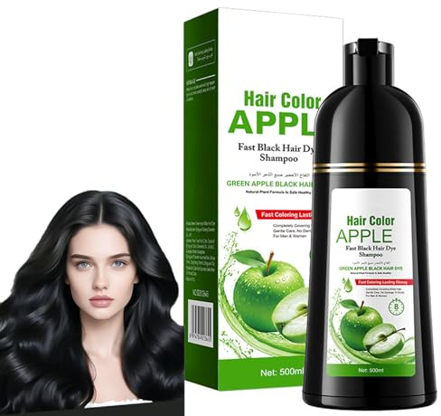 Shampoo per capelli nero naturale – 500 ml – 3 in 1 per la cura e la tintura dei capelli neri, ideale per uomini e donne. Copertura istantanea in 10-15 minuti, risultato naturale e duraturo