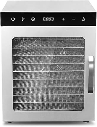 SULQING Essiccatore in Acciaio Inox con 6/8/10/12 Piani︱Essiccatore Professionale e Disidratatore Alimentare︱Timer Digitale︱Essiccatore Controllo della Temperatura︱Protezione da Surriscaldamento