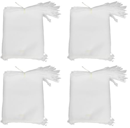 DEEPCRAFF Paquet à Fruits Paquet en Filet Anti-Oiseaux Blancs en Filet avec Cordon de Serrage 25 Pièces Protection Oiseaux et Insectes pour Fruits et Nectarines Agriculture et Jardinage