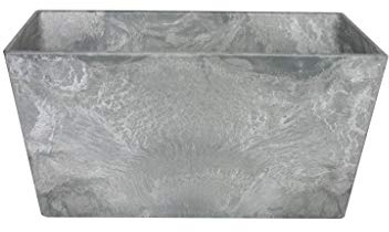 Artstone Pflanzgefäß Pflanzschale Ella, frostbeständig und leichtgewichtig, Grau, 30x14cm