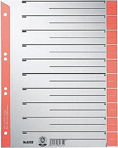 LEITZ Trennblätter 1652/1652-00-25, rot, A4, 240mm, 300mm, Inh. 100