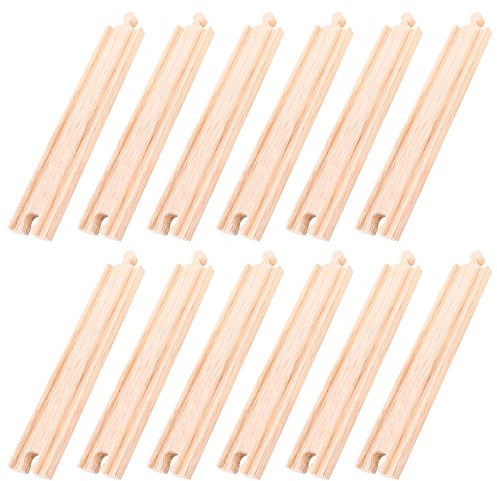 Bigjigs Rail Holzschienen Gerade 21,5cm (Pack von 12)