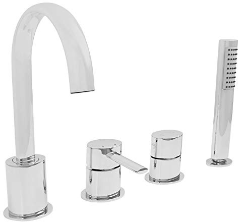 Welfenstein 4-Loch Wannenrandarmatur WRA-QA oval Armatur Badewanne Wannenrand