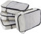 Amazon Basics Packing Cubes for Suitcases, Travel Organisers, Zipper, 4-Piece Set Bags, Medium, Gray