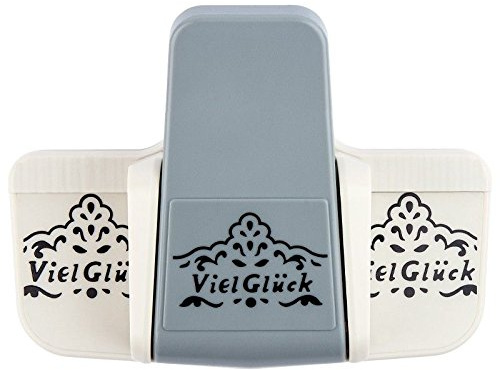 Ideen mit Herz Royal Bordüren-Stanzer, einzelne Bordürengröße: 3,5 cm x 5,7 cm | Motiv-Locher für Papier | Grußkarten basteln | Geburtstag, Hochzeit, Jubiläum, Glückwunsch (Viel Glück)