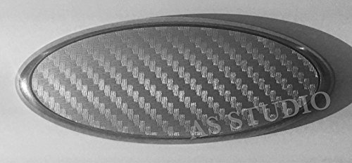 2x 95x37mm Emblem Pflaume Folie (84x33mm) Carbon silber