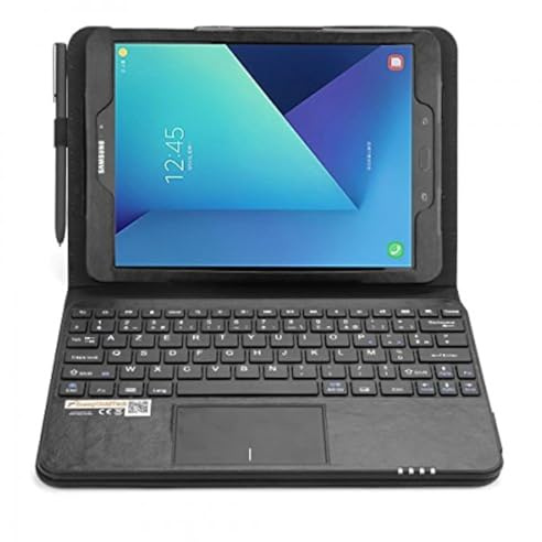 MQ pour Galaxy Tab S3 9.7 - Etui avec clavier français (AZERTY) pour Samsung Galaxy Tab S3 9.7 LTE SM-T825, Galaxy Tab S3 WiFi SM-T820 | Housse avec clavier bluetooth, touchpad (pavé tactile) intégré