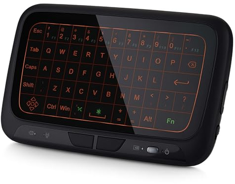 Kabellose Tastatur mit 2,4 GHz und Maus für Intero Combo mit Hintergrundbeleuchtung, Tragbare Tastatur, USB Touch Remote für PC TV Box Android HTPC, IPTV Raspberry 3