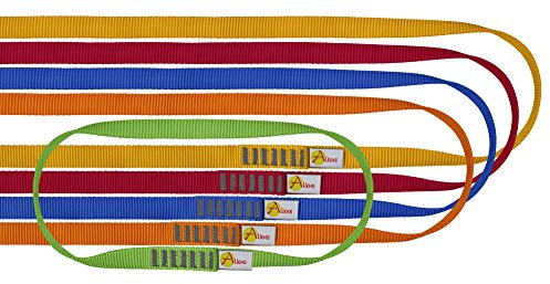 ALIENS Bandschlingen Set Open Sling (Bruchlast 22 kN/2200kg, 16 mm Breite), Farbe:5er Set (30/60/80/120/180 cm)