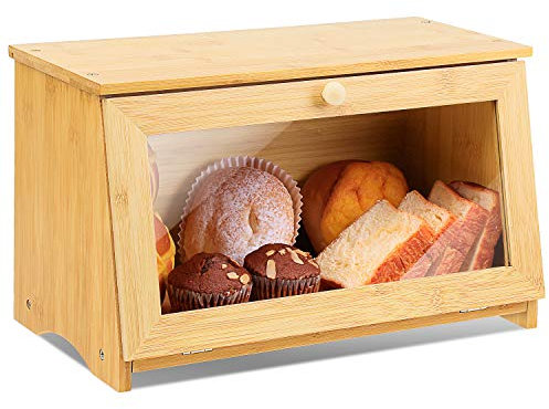 Leader Accessories Scatola per Pane in Bambù Scatola per Pane in Legno di Bambù per Cucina, Natura, 39 x18 x 23 cm