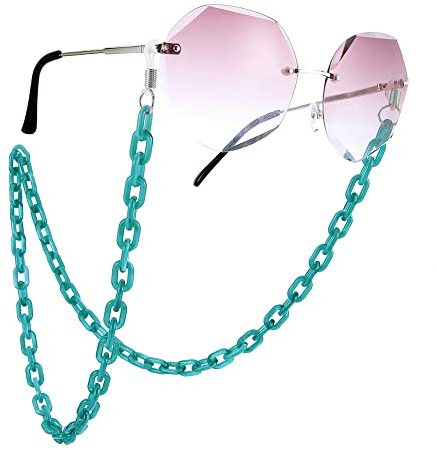 EUEAVAN Gesichtsmaske Halter Kette Acryl Brillenkette für Frauen, Mode Acetat Brillenkette Sonnenbrille Kette - Gr�n -