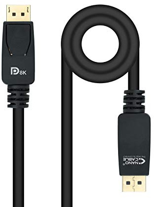 Nanocable 10.15.2503 - Cable DISPLAYPORT 1.4, con Certificado VESA, Resolución de hasta 8K@60Hz, Color Negro, 3.0 Metro