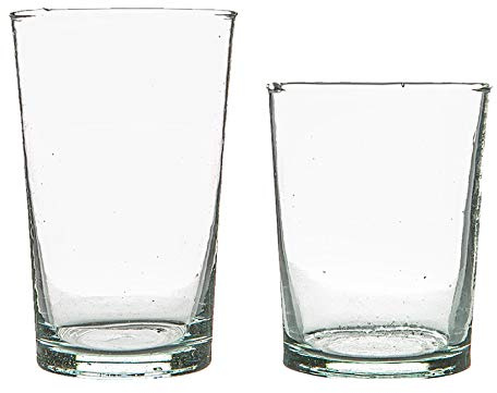 Nicola Spring Ensemble de verrerie recyclé de 12 pièces Meknes - Gobeurs de Bois de Whisky de Whisky en marocain - Clear