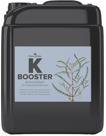 NatureHolic - K Booster - flüssiger Kalium Aquariumdünger I Flüssigdünger für Aquarien I Kaliumdünger I wichtig für gesunde Blätter I für strahlende Blattfarben I 5 l