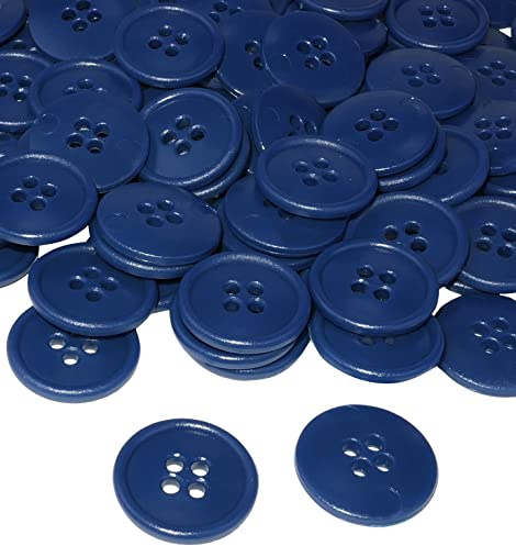 AERZETIX - C56521 - Satz von 100 Knöpfe zum nähen runden Ø20x3 mm mit 4 löchern - farbe dunkelblau 32L L32 - aus kunststoff - öffnung 3 mm - kurzwaren nähen kleidung mode stricken decoration