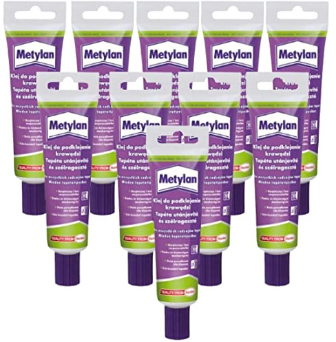 Metylan Naht- und Reparaturkleber, hohe Klebkraft, einfache Anwendung, für alle Arten von Tapeten, repariert Risse und kleine Flächen von Wandtapeten, Transparent, 10x 60 g Tube