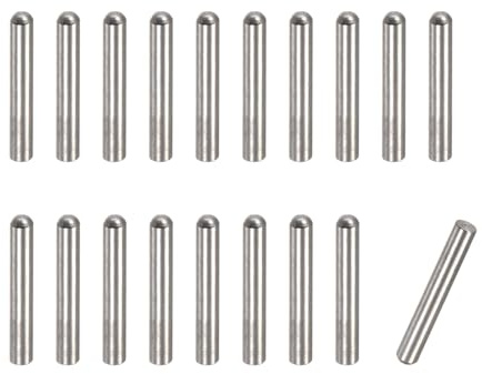 sourcing map 50 Stück Zylinderstifte 3x15mm Passstifte 304 Edelstahl Rundkopf Flachbefestigungselemente