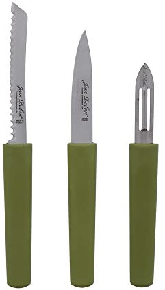 Jean Dubost - Set de 3 pièces en inox Eco-responsable office, éplucheur, tomate vert