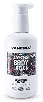 VANERIA Tattoo Creme Nicht Fettends,Tattoo Pflege für Deine Tätowierte Haut,Vegane Tattoocreme,Tattoo Creme Daily für Farberhalt Frisches Tattoo.250 Ml/ 8.4 Fl.Oz