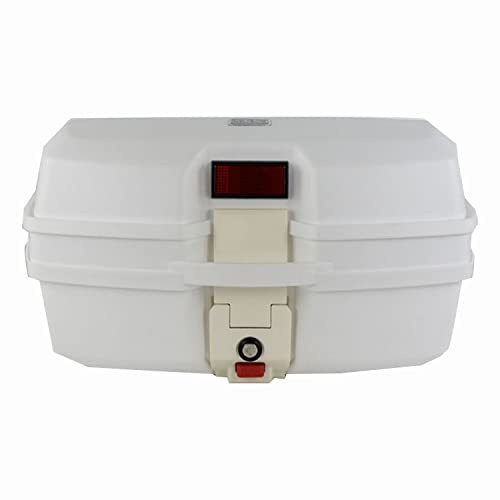 Wnanch Universal Topcase Motorradkoffer 47 Liter, Top Case, Helmkoffer Für Roller, Motorrad, Mofa & Quad Rückenlehne Top Box (Color : Weiß)