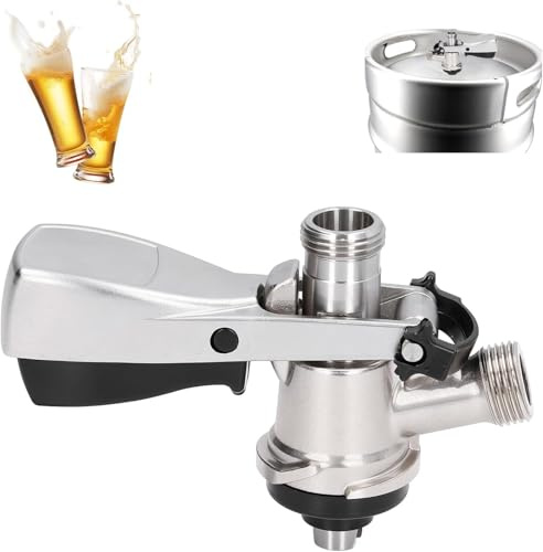 Acoplador de Barril G5/8 S Tipo Dispensador de Grifo de Cerveza de Acero Inoxidable con Válvula de Alivio de Presión de Seguridad, Kegerator de Cerveza de Barril