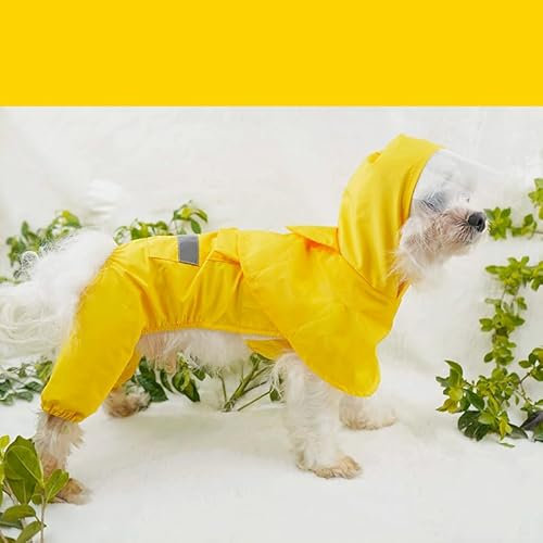 Hunde-Regenmantel, Transparente Kapuze Mit Reflektierenden Streifen – Hunde-Regenmantel, Leicht, Wasserdicht – Mittelgroßer Hunde-Welpen-Regenmantel,XL