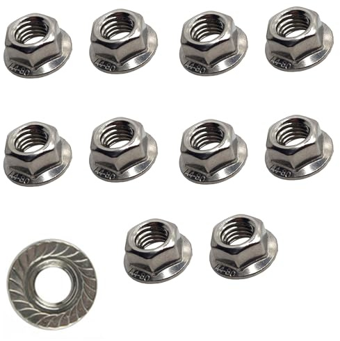 M10 Serrated Flange Nuts Marine Grade Style in A4 Stainless Steel 316 – Corrosion Resistant Fasteners (Pack of 10)