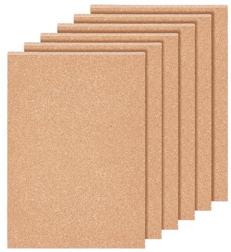 BENECREAT 6 Stück Korkplatte, 6 mm Dick Sandbraunes Korkbrett, 30x21cm Isolierte Korkuntersetzer Für Hot Pads In Der Küche, Untersetzer Und Ankündigungshintergründe