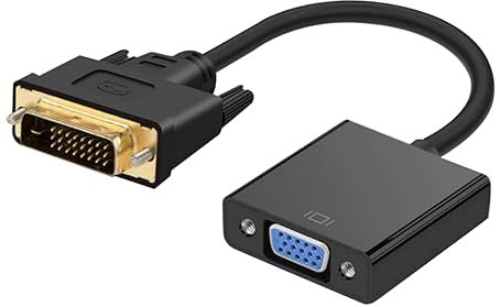 Uonlytech Adattatore Dvi Vga Maschio Femmina Cavo Video d Vga Per Computer e Tv Nero Pin Trasmissione Stabile e Affidabile