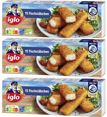 Iglo Fischstäbchen 450 Gramm x 3 STÜCK [Frischegarantie]