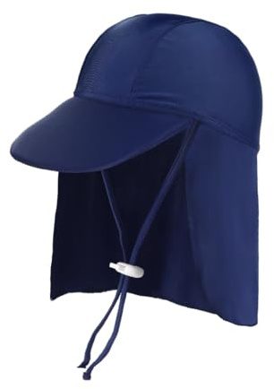 XINCHIA Kids Beach Sun Hat with Neck Flap UPF 50+ Summer Swim Cap with Adjustable Chin Legionnaires Hat Sun Protection Beach Hat Soft Neck Protection Sun Visor Baseball Cap for Travel Holiday Seaside
