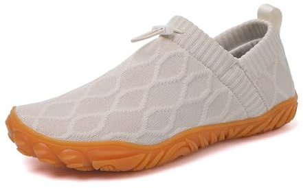 HUSKSWARE Barfotaskor, breda fötter, breda tåskor, Zero Drop sula, kvinnor, män, minimalistiska löparskor, fitness, spårlöpning, fritid, andas, halkfria, lätta sneakers, 2319 vit, 46 EU