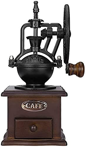 Molinillo de café manual, molino de grano de frijol, hierro de primera calidad, núcleo de molienda de cerámica duradero, base de madera antideslizante, estilo antiguo vintage, para el hogar, cocina,