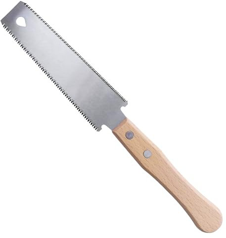 Joyan Sega a Mano Piccola Giapponese, Doppia Lama 12/17 TPI, Flessibile per Lavorazione del Legno, Impugnature In Legno per Taglio Fine (150mm Lama)