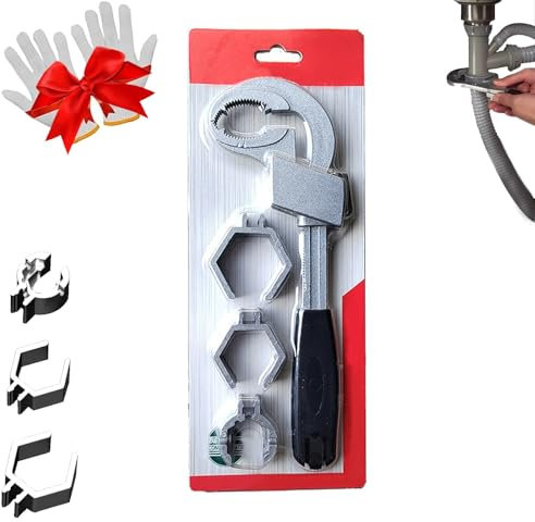 ZDOUXUAN Grishay Flexiwrench, Plumbing Faucet Plumbing Wrench, Grishay Wrench, Universal Bathroom Faucet Sink Water Pipe Wrench Repair Tool for Disassembly and Assembly, Double-Ended Wrench(B)