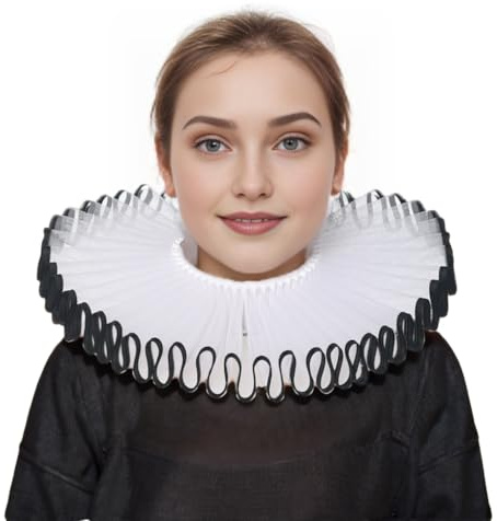 BPURB Renaissance Elisabethan Ruff Kragen Hals Rüschen Kragen Clown Halsbänder
