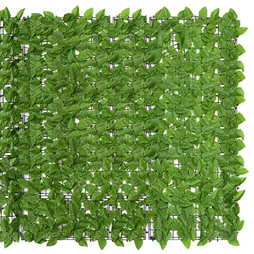 Gecheer Balkon Sichtschutz mit Dunkelgrünen Blättern Bespannung Terrasse Windschutz Sonnenschutz Balkonbespannung Balkonverkleidung 200x150 cm